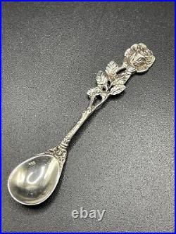 Hildesheimer Rose Silver Crystal Salt Cellar with Spoon 835 Silver