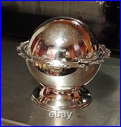 Israel Freeman & Son Silverplate Trinket Globe'Celtic' Pattern Salt Cellar