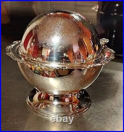 Israel Freeman & Son Silverplate Trinket Globe'Celtic' Pattern Salt Cellar