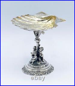 Italian Sea Shell Silver Salt Cellar Vintage Cassetti