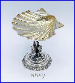 Italian Sea Shell Silver Salt Cellar Vintage Cassetti