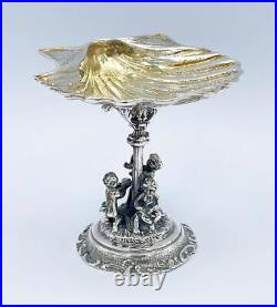 Italian Sea Shell Silver Salt Cellar Vintage Cassetti