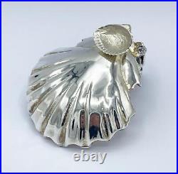 Italian Silver Dolphin Sea Shell Salt Cellar Vintage Cassetti