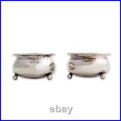 Ivan Klebnikov Russian 84 (875) Silver Ball Footed Salt Cellars Caldron Form