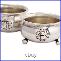 Ivan Klebnikov Russian 84 (875) Silver Ball Footed Salt Cellars Caldron Form