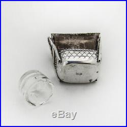 Japanese Figural Open Salt Glass Liner Sterling Silver