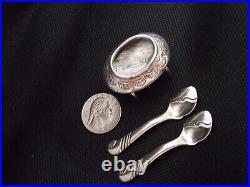 KENNETH BEGAY White Hogan NAVAJO Sterling Silver Vintage Salt Spoons with Cellar