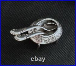 KENNETH BEGAY White Hogan NAVAJO Sterling Silver Vintage Salt Spoons with Cellar