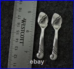 KENNETH BEGAY White Hogan NAVAJO Sterling Silver Vintage Salt Spoons with Cellar