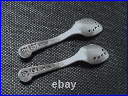 KENNETH BEGAY White Hogan NAVAJO Sterling Silver Vintage Salt Spoons with Cellar