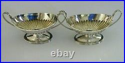 LARGE 170g STERLING SILVER TABLE SALT CELLARS or SWEETMEAT DISHES 1884 ANTIQUE