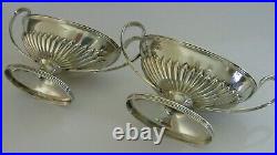 LARGE 5.5 inch 170g STERLING SILVER TABLE SALT CELLARS DISHES BOWLS 1884 ANTIQUE