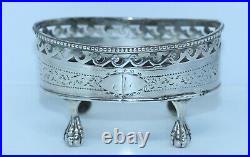 LARGE GEORGE III STERLING FOOTED OPEN SALT CELLAR ROBERT HENNELL 1785 repaired