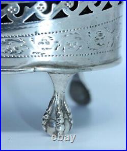 LARGE GEORGE III STERLING FOOTED OPEN SALT CELLAR ROBERT HENNELL 1785 repaired