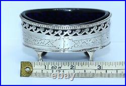 LARGE GEORGE III STERLING FOOTED OPEN SALT CELLAR ROBERT HENNELL 1785 repaired