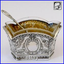 Lapparra Masterpiece French Sterling Silver 4 Salt Cellars, Box, Empire