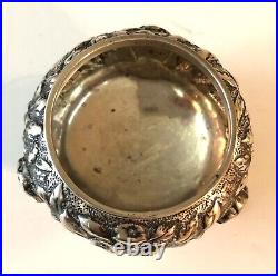 Large Antique Repousse Sterling Silver Master Salt C. Kattelmann