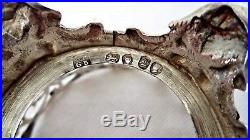 Large Pair Victorian London 1846 Stering / Solid Silver Salt Cellars / Pots