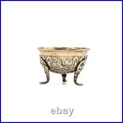 Late 1800's H. Hooijkaas Dutch 900 Silver Ornate Footed Open Salt Cellar