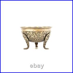 Late 1800's H. Hooijkaas Dutch 900 Silver Ornate Footed Open Salt Cellar