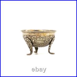 Late 1800's H. Hooijkaas Dutch 900 Silver Ornate Footed Open Salt Cellar