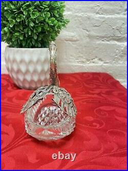 Lg Germany Silver 835 AB Silver & Crystal Master Salt Cellar Swan