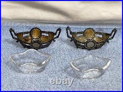 Lot 2 Victorian 800 Silver marked SALT CELLAR + Glass Insert GERMAN Bruckmann