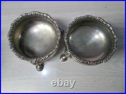 Lot of 2 Antique English Sterling Silver Footed Master Salt Cellars #7