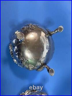 Lot of 2 Antique Gorham Sterling Silver 2150 Salt Cellars c1899 Shell Footed