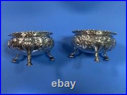 Lot of 2 Antique Gorham Sterling Silver 2150 Salt Cellars c1899 Shell Footed