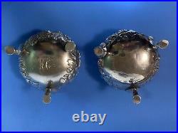 Lot of 2 Antique Gorham Sterling Silver 2150 Salt Cellars c1899 Shell Footed