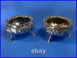 Lot of 2 Antique Gorham Sterling Silver 2150 Salt Cellars c1899 Shell Footed