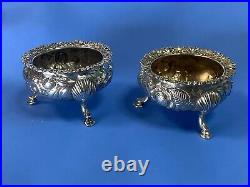 Lot of 2 Antique Gorham Sterling Silver 2150 Salt Cellars c1899 Shell Footed