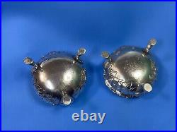 Lot of 2 Antique Gorham Sterling Silver 2150 Salt Cellars c1899 Shell Footed