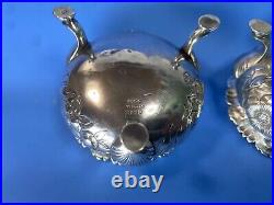 Lot of 2 Antique Gorham Sterling Silver 2150 Salt Cellars c1899 Shell Footed