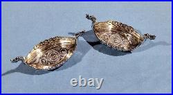 Lot of 2 David Andersen Sterling Silver Viking Ship Salt Cellars 3-1/8