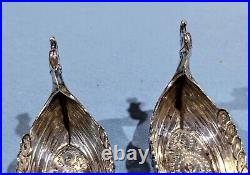 Lot of 2 David Andersen Sterling Silver Viking Ship Salt Cellars 3-1/8