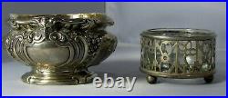 Lot of 2 Early Gorham Sterling Silver Open Salt Cellars #A5553 & #A1016 with Mask