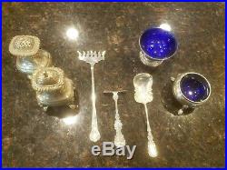 Lot of Antique Sterling Spoon Fork Baby Salt Cellar Birks Whiting Weidlich