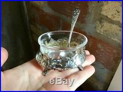 MISTLETOE French Sterling Silver Nouveau Floral C. Murat Salt Dip Cellar Spoon