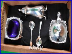 Mappin & Webb Sterling Silver Condiment Set in Cigar Box