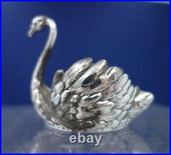 Martin Mayer German. 800 Silver Salt Cellar Swan Shape 1 7/8 x 2 1/8 (#6830)