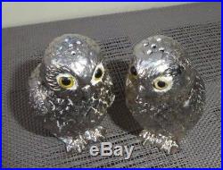 Mauro Manetti Owls Salt And Pepper Cellars Silver Plated Cute No Ice Bucket