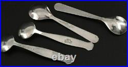 Meka Denmark Sterling Silver & Enamel Silver Shakers, Salt Cellars, Spoons