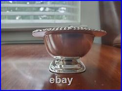 Meriden Sterling Silver Salt Cellar Dish Bowl w Spoon Cobalt Glass Insert 121.7g