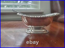 Meriden Sterling Silver Salt Cellar Dish Bowl w Spoon Cobalt Glass Insert 121.7g