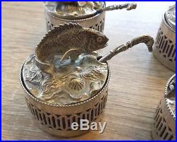 N. 6 Sea marine sterling sculpture placeholder table silver salt cellars fish