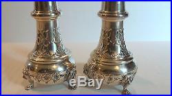 NICE SET/4 STERLING SALT CELLARS with COBALT LINERS & MATCHING PEPPER SHAKERS