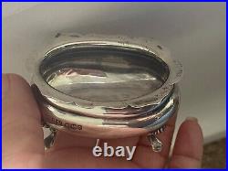 Nice Antique Sterling Footed Salt Cellar/hallmarks & Initials Hw