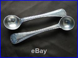Old English & Thread Pattern Pair Salt Spoon- Crested Sterling London 1831